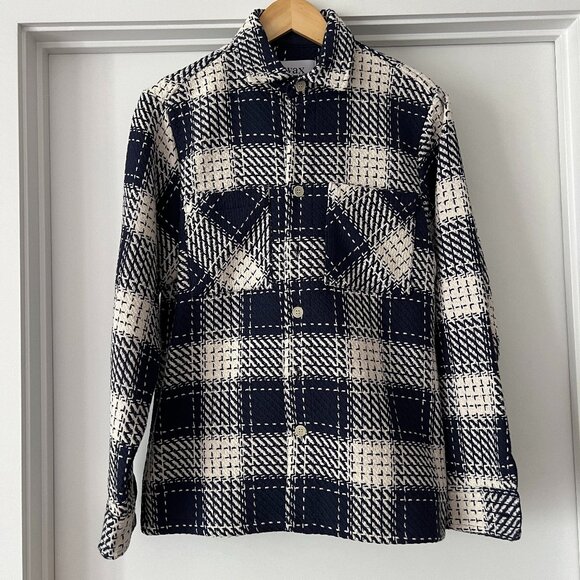 Wax London - Whiting Navy Marine Beatnik Overshirt - Size XS - Picture 1 of 8
